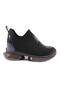 Women's Mega Thick Sole Stretch Detailed Silver Stone Sneakers Shoes Black 21653136