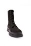 744-22k Women’s Lace-Up Zip-Up Boots BLACK SUEDE - 2