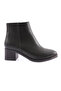 054 Women's Blunt Toe Zippered Heeled Ankle Boots Black