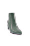 111-2164-22K Women's Zippered Heeled Short Boots Green - 2