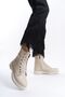 Women's Boots Zippered Inner Warm Asıtar Waterproof Non-Slip Rubber Sole Winter Lace-Up Beige Boots - 3
