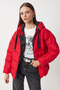 Hooded Puffer Coat Red Lri̇0003 - 4