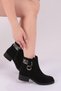 PM180-K4001 Black Suede Women's Ankle Boots - Round Toe and Accessories - 5