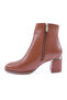 Women's Row Buckle Side Zipper Heeled Boots Brown 5172534 - 3