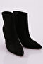 Women's Black Goblet Boots with Stone Detail - Stone Heel - 2