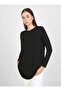 Viscose Fabric Crew Neck Tunic - Black - - 7