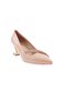 3201-23y Women's Pointed Toe Silver Stone Thick Heeled Shoes - 2