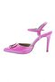 1005-23Y Women's Crystal Buckle Ankle Laced Thin Heel Shoes - 3