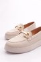 Women's Buckle Laser Loafer Shoes Ecru 5332678 - 4