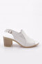 Women's Heeled Sandals White Genuine Leather 26653294