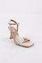 Women's Bow Detailed Heeled Shoes Beige Satin Zara 2623332217252322 - 2