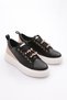 Women's Thick Colored Crystal Stone Sneakers Shoes Black-White 15299743118 - 2