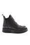 Women's Front Lace-Up Thick Sole Boots Black Genuine Leather 33615883