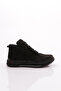 Men's Rubber Detailed Lace up Boots Genuine Leather Black Nubuck 313723210