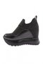 927-23y Women's Mega Thick Sole Silver Stone Sneakers Shoes - 3