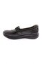 Women's Wedge Sole Velcro Comfort Shoes Black Genuine Leather 21462617 - 3