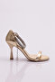 Women's Single Stripe Ankle Strap Heeled Shoes Gold Metallic 571821085