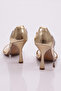 Women's Single Stripe Ankle Strap Heeled Shoes Gold Metallic 571821085 - 3