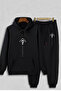 Jujutsu Kaisen Gojo Satoru Anime Patterned Black Hooded Sweatshirt - Oversize Tracksuit - 2