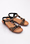 Women's Flat Sole Braided Detailed Sandals Black 31512328 - 2