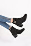 8551 Women's Heeled Boots Black Nubuck Genuine Leather - 5