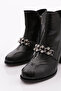 Black Crocodile Women's Heeled Boots - 81121033 - 4