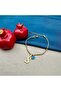 Steel Twirl Chain Letter Evil Eye Beaded Gold Bracelet - 2