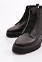 Women's Rubber Detailed Ankle Boots Black Leather 48633217 - 4