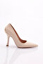 Beige Satin Women's Heeled Shoes - 32113568