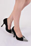 Women's Heeled Shoes Black Satin 32173568 - 5