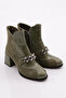 Women's Heeled Boots Green Suede Green Crocodile 81121033 - 2