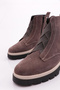 Women's Rubber Detailed Ankle Boots Mink Suede Genuine Leather 48633217 - 4