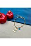 Steel Twirl Chain Letter Evil Eye Beaded Gold Bracelet - 4