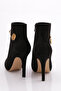 303 Women's Heeled Boots Black Suede - 3