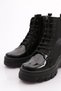 Women's Zipper Detailed Lace up Boots Black Patent Leather Genuine Leather 1681123217 - 4