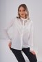 Women's Large Size Ribbed Lace Garnished Crepe Shirt G0062 - 8