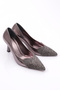Women's Front Stone Heeled Shoes Platinum Metallic 81623557 - 2
