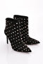 1123 Women's Diken Stone Heeled Boots Black Suede - 2