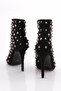 1123 Women's Diken Stone Heeled Boots Black Suede - 3
