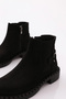Women's Classic Boots with Side Buckle Black Nubuck Genuine Leather 15335106 - 4