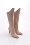 Women's Heeled Boots Beige Suede 63912859 - 2