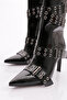 5285 Women's Hole Belt Detailed Heeled Boots - 4