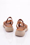 Tan Genuine Leather Women's Sandals - Ankle Strap 4793243 - 3