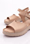 Women's Ankle Strap Sandals Beige Genuine Leather 4793243 - 4