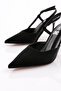 Women's Back-Tie Heeled Shoes Black Imported 81123564 - 4