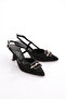 Women's Back-Tie Heeled Shoes Black Scuba 353223539 - 2