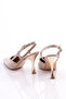 Women's Back Tie Heeled Shoes Rose Crocodile 21223534 - 3