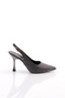 Women's Pointed Toe Open Back Heeled Shoes Platinum Crocodile 21213534