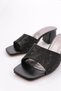 Women's Goblet Heeled Stone Decorated Heeled Slippers Black Metallic 2121452621 - 4