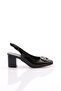K661 Women's Open Back Heeled Shoes with Metal Accessories